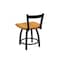 Holland Bar Stool Co 18" Low Back Swivel Vanity Stool, Black Wrinkle, Med Oak Seat 82118BWMedOak - alternate 2